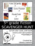 Reading Fiction Scavenger Hunt Fifth Grade Editable Version