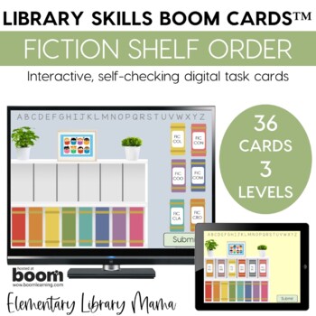 Preview of Fiction Shelf Order Boom Cards | Self Correcting Digital Task Cards