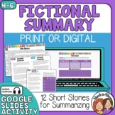 Fiction Summary Activities & Task Cards for Summarizing- P
