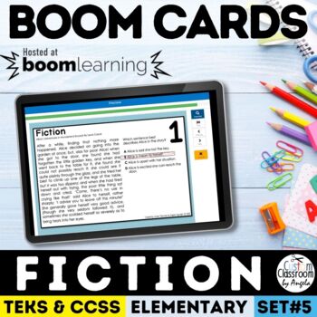 Preview of Fiction Task Cards | Reading Comprehension | Digital Boom Cards