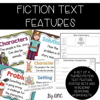 Fiction Text Element Posters and Reading Response Activities by AMC