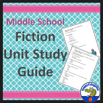 Preview of Fiction Unit Study Guide for Middle Grades TEST PREP