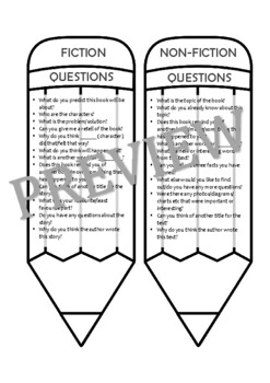 Preview of Fiction and Non Fiction Comprehension Questions Bookmark