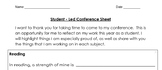 Student Led Conference Script