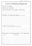 Fiction and Non-Fiction Reading Response Page ANY BOOK
