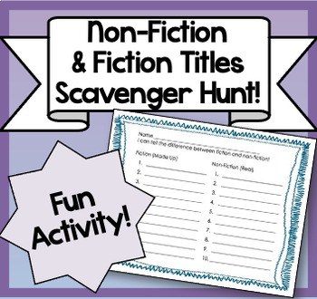 Preview of Fiction and Non-Fiction Scavenger Hunt!