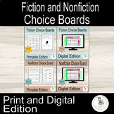 Reading Responses Menu Choice Board Templates, Independent