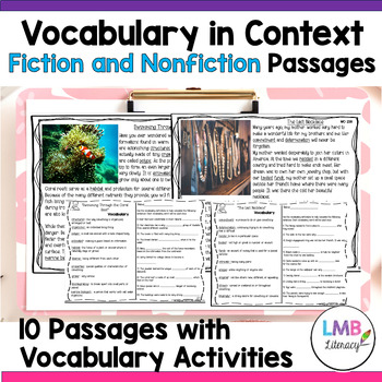 Preview of Fiction and Nonfiction Context Clues Reading Passages and Activities