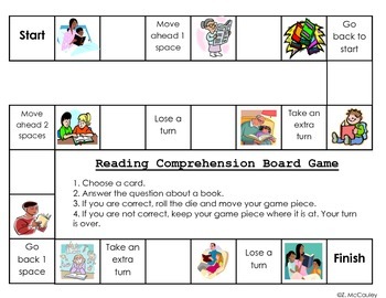 fiction and nonfiction reading comprehension board game by zanah mccauley