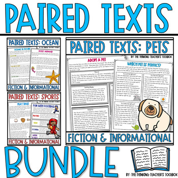 Preview of Reading Comprehension Paired Text Passages BUNDLE