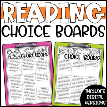 Preview of Reading Response Choice Boards