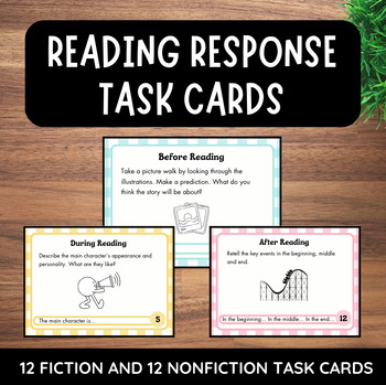 Preview of Fiction and Nonfiction Reading Response Task Cards