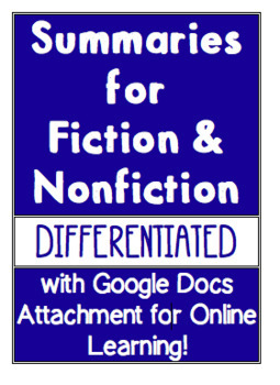 Preview of Fiction and Nonfiction Summaries (Google Doc for Distance Learning)