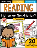 Fiction or Non-Fiction Text-Coding Reading Passages