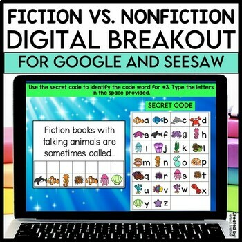 Preview of Fiction vs. Nonfiction DIGITAL BREAKOUT