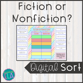 Preview of Fiction or Nonfiction Digital Sort