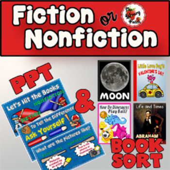 Preview of Fiction or Nonfiction PPT and Book Sort