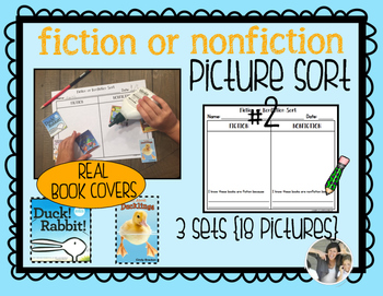 Preview of Fiction or Nonfiction Picture Sort 2 {Real Book Covers}