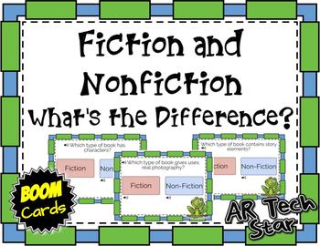 Preview of Fiction or Nonfiction: What's the Difference Boom Cards with AUDIO