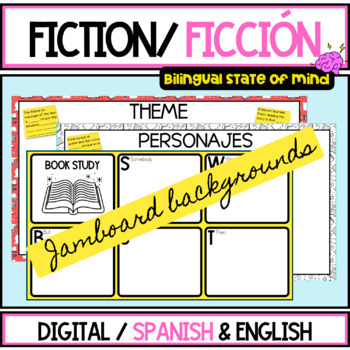 Preview of Fiction texts/ textos de ficción Jamboard Backgrounds