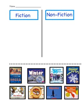 Preview of Fiction vs. Non-Fiction Winter Books Sort