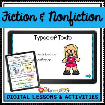 Preview of Fiction vs Nonfiction Activities and Lesson Plans Unit on Google Slides