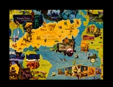 Fictional Literary Map of Robinson Crusoe’s Island Digital