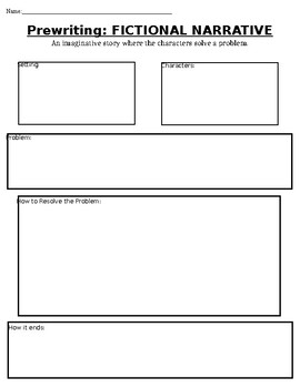 Preview of Fictional Narrative Graphic Organizer