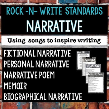Preview of Fictional Narrative, Personal Narrative, and Memoir Writing with Song Lyrics