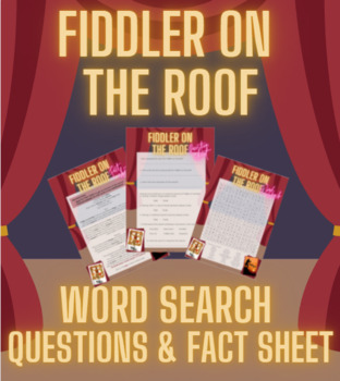 Preview of Fiddler on the Roof Musical WORD SEARCH with fact sheet & questions