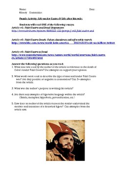 Preview of Fidel Castro Collaborative Learning Puzzle Activity