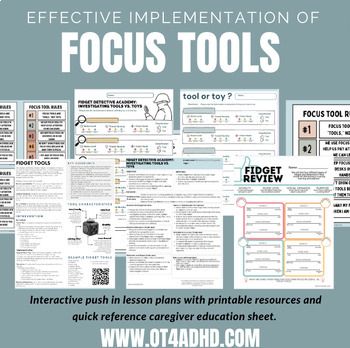 Preview of Fidget/Focus Tools Support OT Classroom Intervention ADHD Anxiety