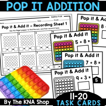 Fidget Popper Pop It Math Activities Addition Within 20 by The KNA Shop