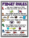 Fidget Rules Poster - Two Versions with Picture Images