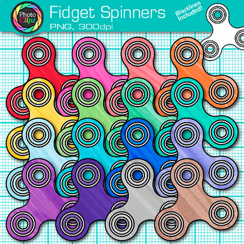 Preview of Fidget Spinner Clipart: 17 Rainbow Stress Reliever Toy Clip Art Transparent PNG