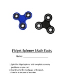 Fidget Spinner Math Facts