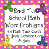Back to School Math Review Word Problem Review Problem Solving Task Cards