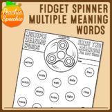 Fidget Spinner Multiple Meaning Words Game! FREEBIE!