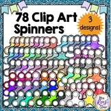 Spinner Clip Art in 3 Styles (78 PNG images) Commercial Use Ok