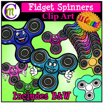 Preview of Fidget Spinners Clip Art with Cartoon Faces