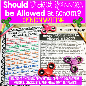 Preview of Fidget Spinners Opinion Writing