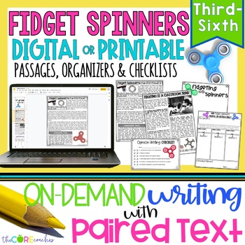 Preview of Paired Text Passages - Fidget Spinners - Opinion Writing - Print & Digital
