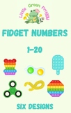 Fidget and Popit Flash Cards 1-20 Numbers for Games, Pocke