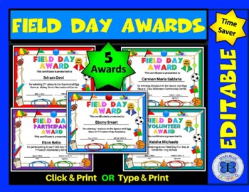 Preview of Field Day Certificates VI - Editable