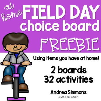 Preview of Field Day Choice Boards for Home Distance Learning