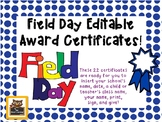 Field Day Editable Award Certificates to Print Out and Use