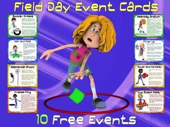 Preview of Field Day Event Cards- 10 FREE Events