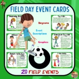 Field Day Event Cards- 20 "Grassy" Field Events