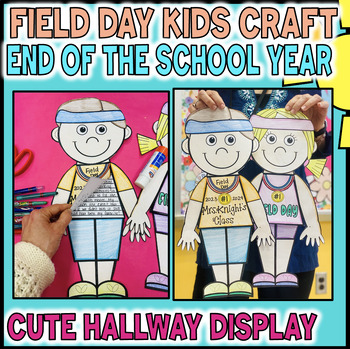 Preview of Field Day Kids Writing Craft Grades k6 April May June Bulletin Board Hallway