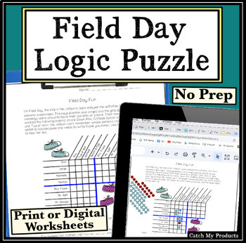 Preview of End of Year Activity Logic Puzzle Brain Teaser Worksheet for Field Day